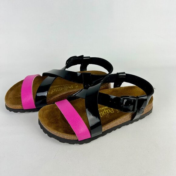 Birkenstock Papillio Womens Mykonos Cross Strap Sandals Black Pink size 36 US 5 - Picture 3 of 15